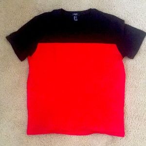 Forever 21 Red/Black Colorblock Tee Men’s M